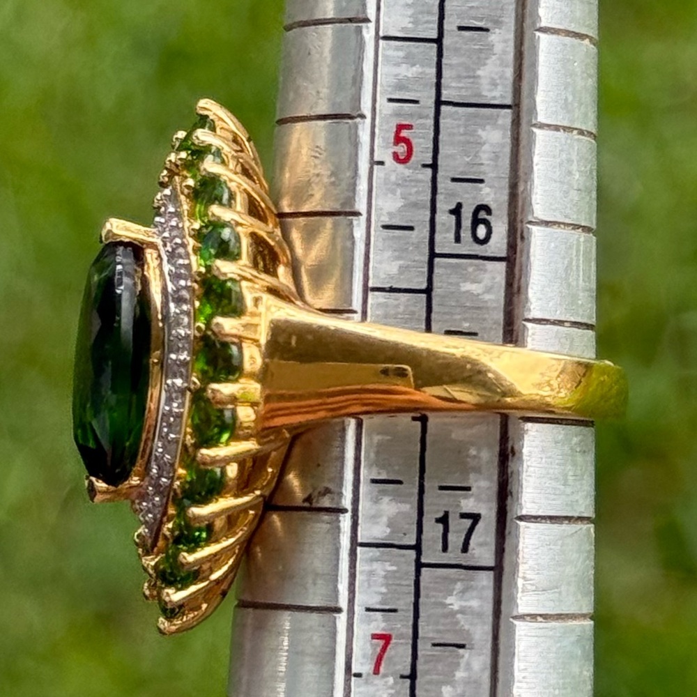 BRAND NEW 3.65CTW Genuine AAA chrome diopside/zircon solid sterling ring! - Picture 4 of 4